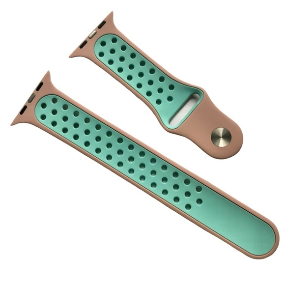 5/$20 NEW Pink Sand Aqua Mint Silicone Sport Band Apple Watch 44/45/49 mm M/L - Picture 3 of 7